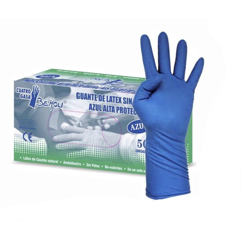 

Guantes latex azul a/prot.t8-9 sin polvo caja 50 - Mibricoplus