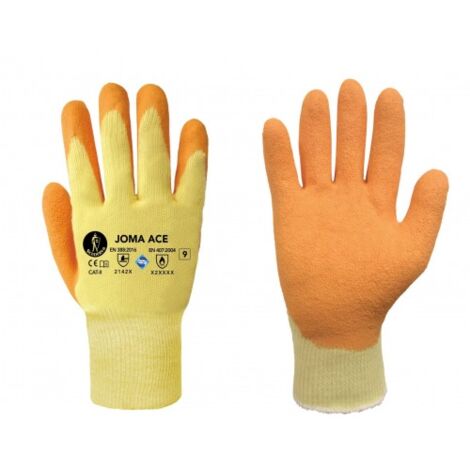 GUANTE LATEX NARANJA SOPORTE ALGODON T-8 - JOMIBA