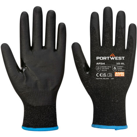 Guante LR15 de Espuma de Nitrilo Touchscreen PK12 Negro galga 15 sin costuras AP34 L