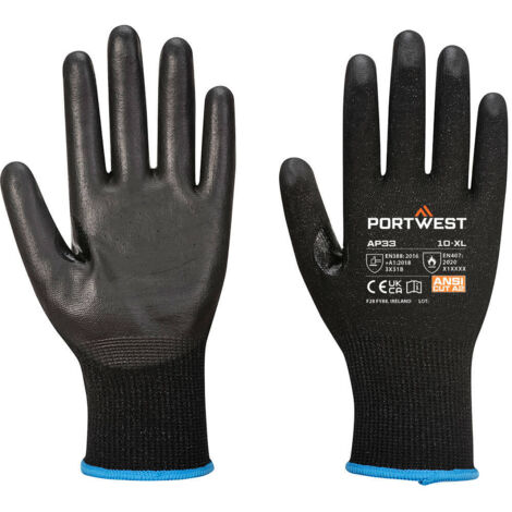 Guante LR15 de PU Touchscreen PK12 galga 15 Negro PORTWEST AP33 L