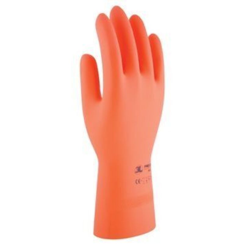 Guante Quimico M08-32Cm Nat. Floc. Protex Latex Nar 3L