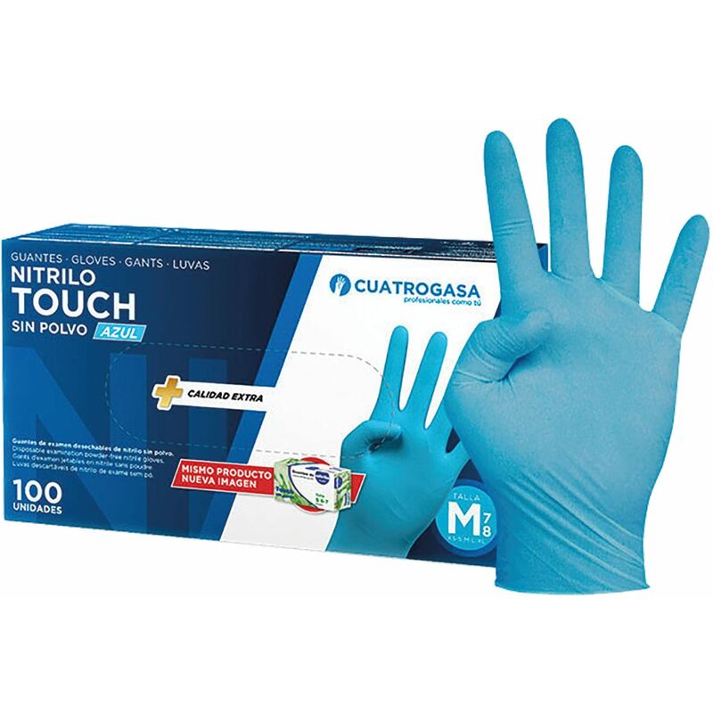 

Guante de nítrilo Touch - Paquete de 100 unidades - AzulXL - Cuatrogasa