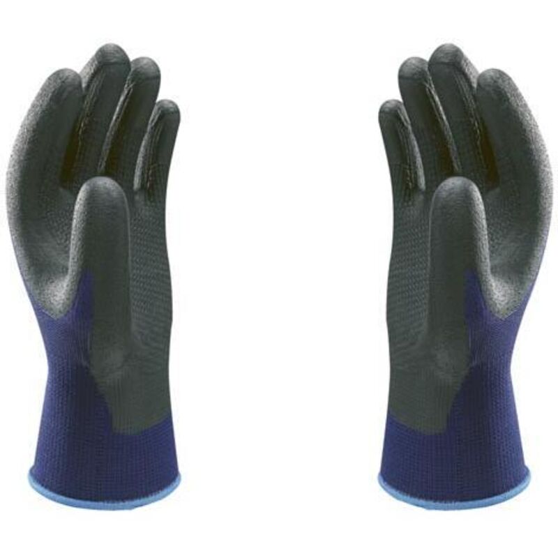 Showa - 380, Revestimiento de Nitrilo microporoso, Uso general, Azul con palma negra, 7/M