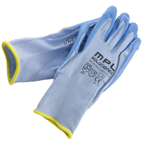 GUANTE NY/NITRILO AZUL ALIMENTARIO T-8 PAR