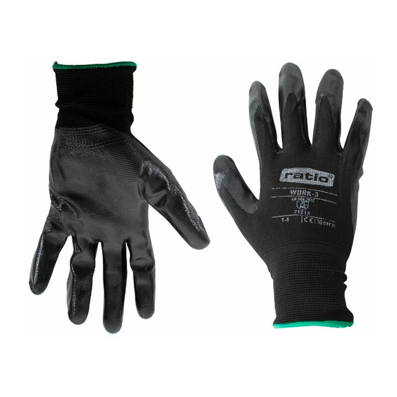 

Ratio - GUANTE NYLON C/RECUBR.NITRILO NEGR. T/10