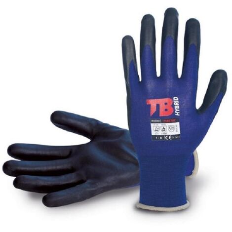 GUANTE NYLON FIBRA CARBONO Y LICRA PALMA AZUL PALMA PPU NEGRO 718STAC TALLA 7-9