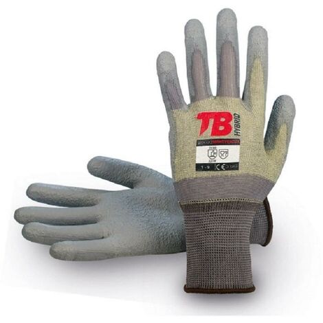 guante nylon gris con kevlar palma poliuretano 500nevercut antiabrasion talla 7-10 t/guante talla m-8