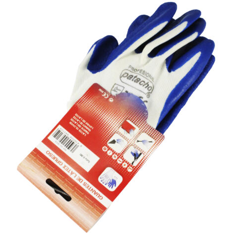 GUANTE NYLON LATEX ANTICORTE T-9 GU-307/9  PAR
