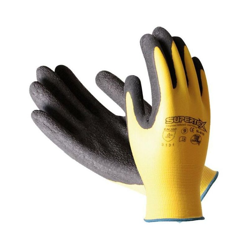 

MIBRICOTIENDA guante nylon+latex en palma supertex agricola amaril t-10 sl-01