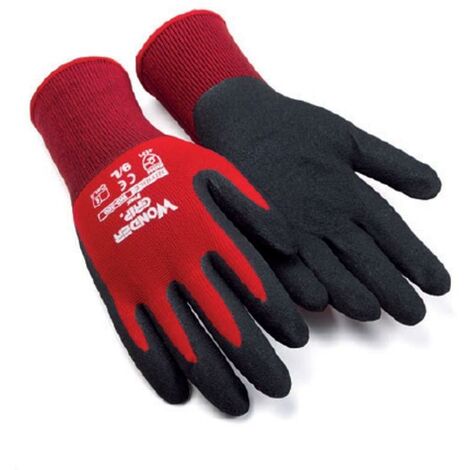 guante nylon rojo palma nitrilo foam negro wg500 talla 7-10 t/guante talla s-7
