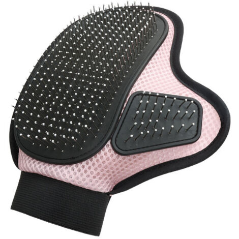 Guante para el cuidado de mascotas, guantes para la eliminación de pelo de perros, gatos y caballos, color rosa.