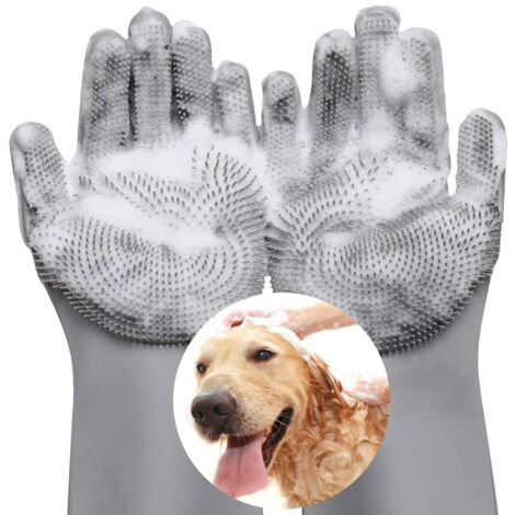 Guante para el cuidado del pelaje de perros y gatos, fabricado en silicona de grado alimenticio. Guante para el cuidado de mascotas, guante para cepillar perros y gatos, guante para eliminar el pelo -