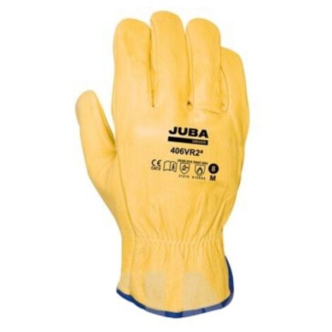 Guante piel flor vacuno driver amarillo 2a talla 7
