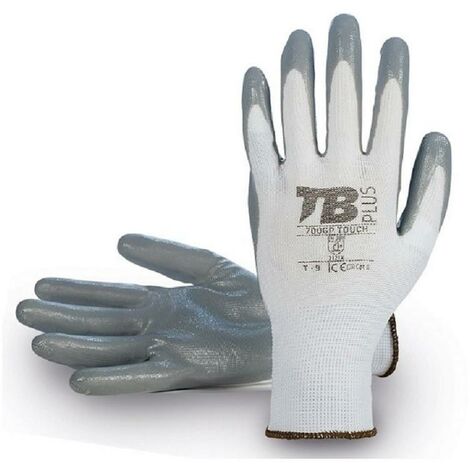 guante poliester blanco palma nitrilo gris 700gp touch talla 7-10 t/guante talla m-8