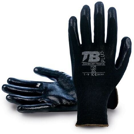 guante poliester palma nitrilo negro 700ng2p touch talla 7-10 t/guante talla s-7