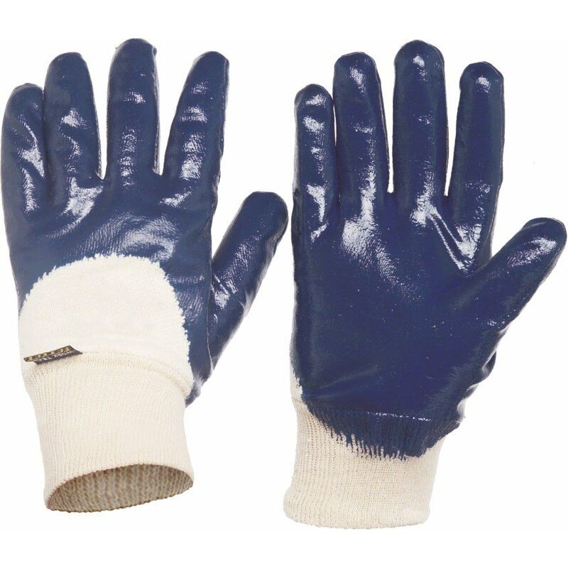 

Guantes de nitrilo de protección cubiertos de látex (12 pares) | Azulina - 10