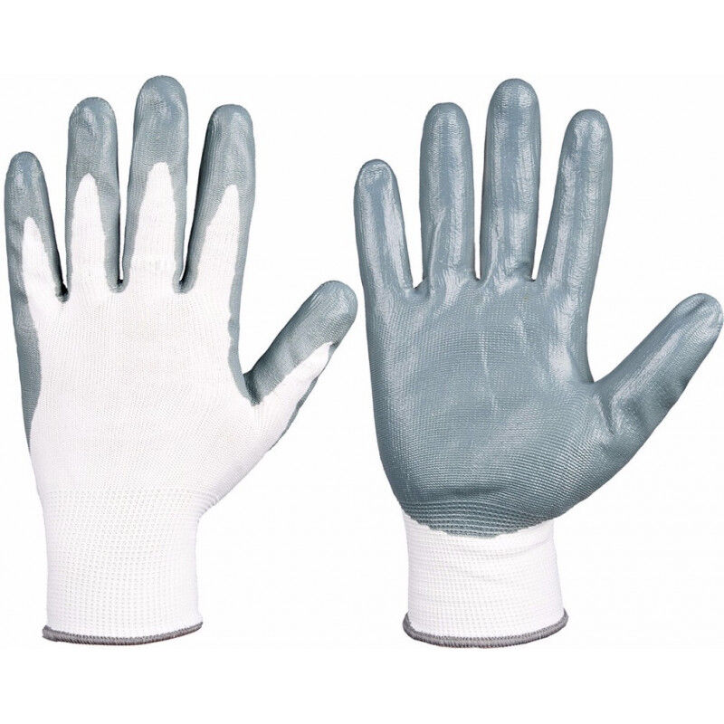 

Guantes de nitrilo con dorso de nylon combinados WORKTEAM G4601 | 8 - Gris+Blanco
