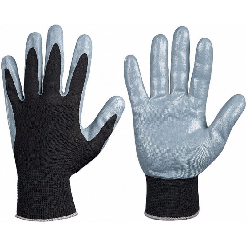 

Guantes de nitrilo con dorso de nylon combinados WORKTEAM G4601 | 8 - Gris+Negro