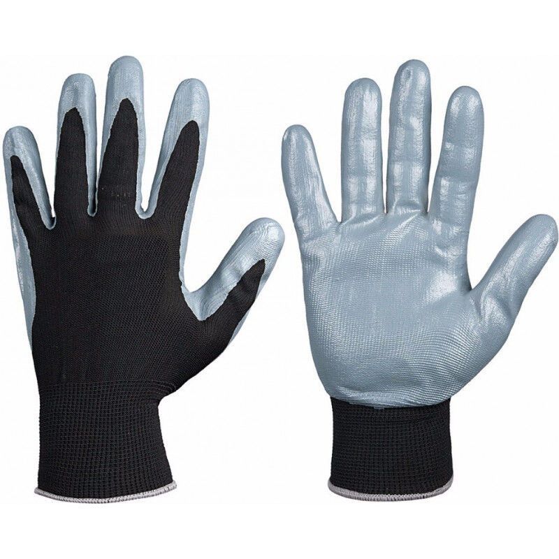 

Guantes de nitrilo con dorso de nylon combinados WORKTEAM G4601 | 10 - Gris+Negro