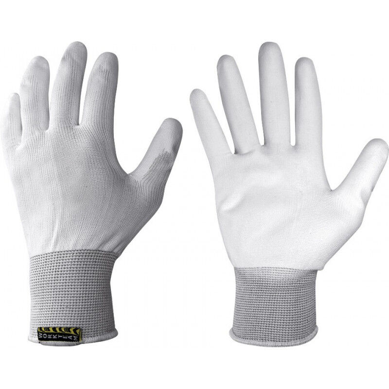 

Guante resistente al rasgado cubierto de poliuretano (12 pares) | Blanco - 10