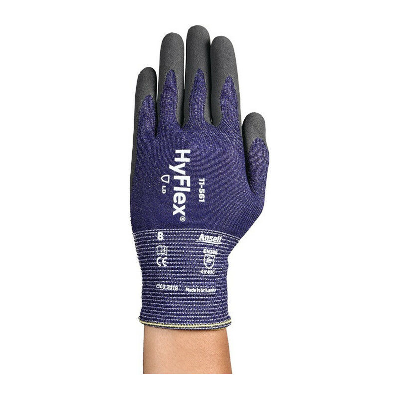 

Guante protector HyFlex® 11-561 resistente a cortes Talla 10 gris / azul EN 388 PSA II 12 PA (Paquete de 12)