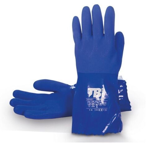 Guante químico 666 Vinil PVC T-10 Azul Tomás Bodero