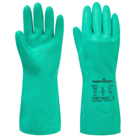 Guante químico Nitrosafe Verde, afelpado interior A810 XL