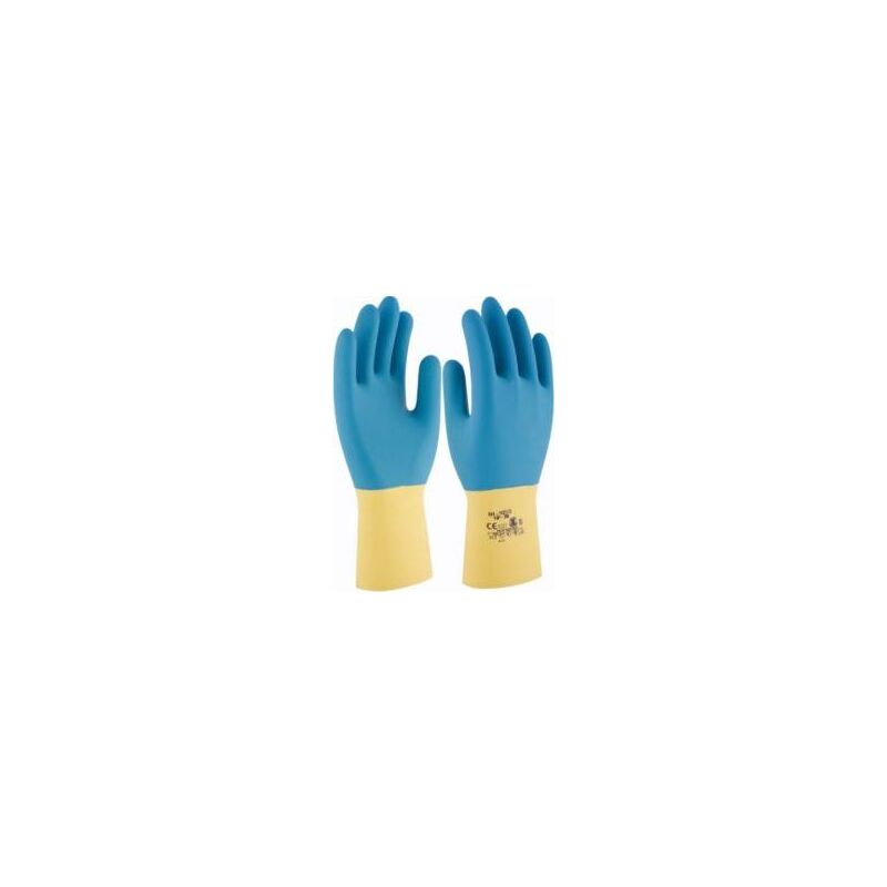 

Guante Quimico Xl10 Nat. 3L Latex Am/Az Hp-300 Floc. Bi Neox