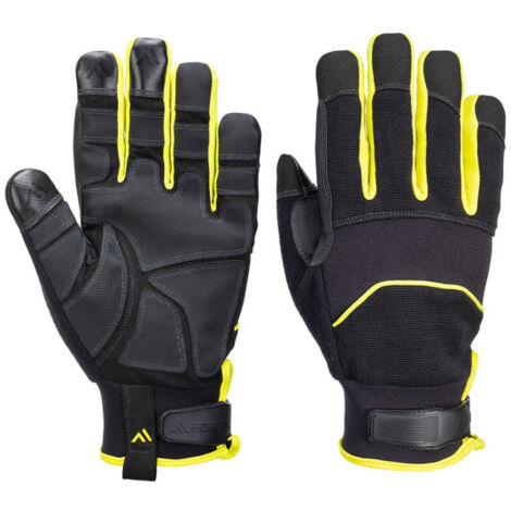 Guante resistente pinchazos de aguja nivel 5, Negro/Amarillo A792 M