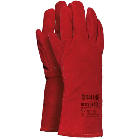 Guante serraje ignífugo piel vacuno Issaline 07121 - 10 (XL) - Rosso