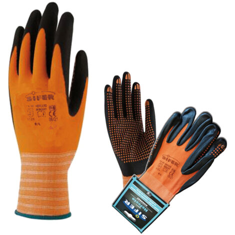 GUANTE SIFER NYLON+NITRILO PUNTOS SUPERFOAM SICRODOT T-9=HEFESTO