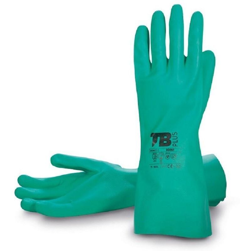 guante nitrilo flocado verde 9009f talla 8-10 t/guante talla m-8