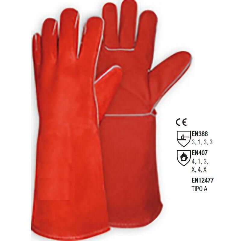 

Guante soldador vacuno rojo 40cm t-9 (caja 5) - Mibricoplus