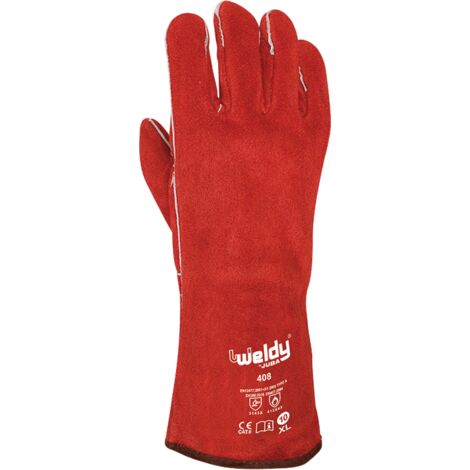 GUANTE SOLDADOR SERRAJE ROJO