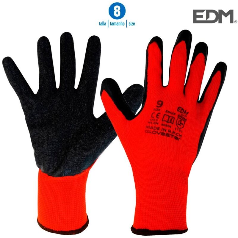 

Guante soporte polyester recubrimiento de latex talla 8