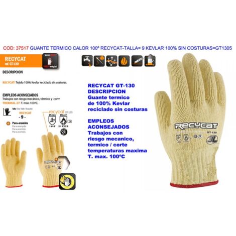 guante termico calor 100º recycat t  9 kevlar 100% s-cost gt1305
