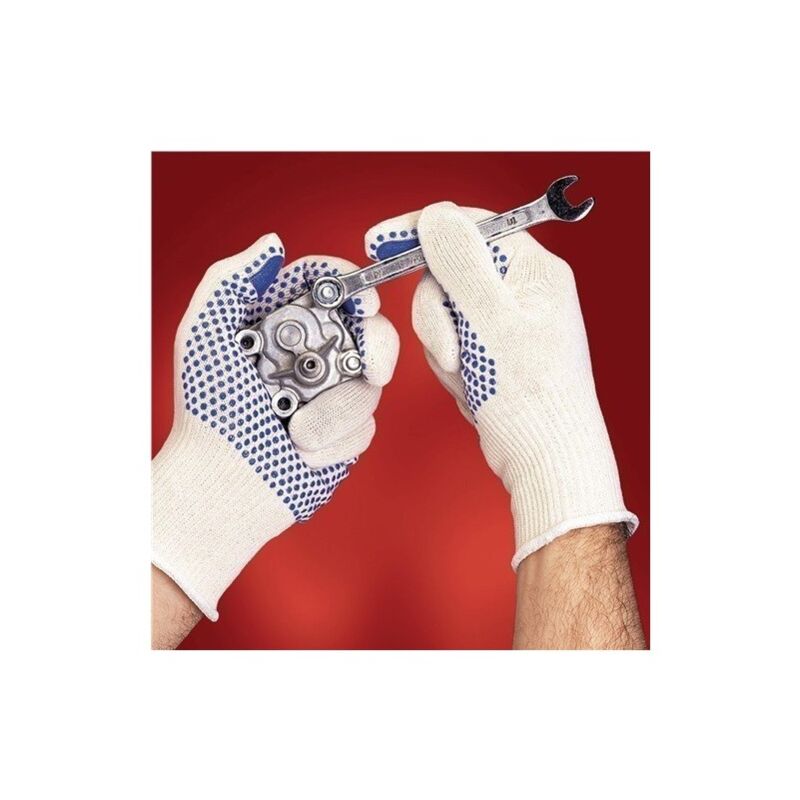 

Ansell - Guante Tiger Paw 76-301 Tamao 8 Blanco/Azul En 388 Categor