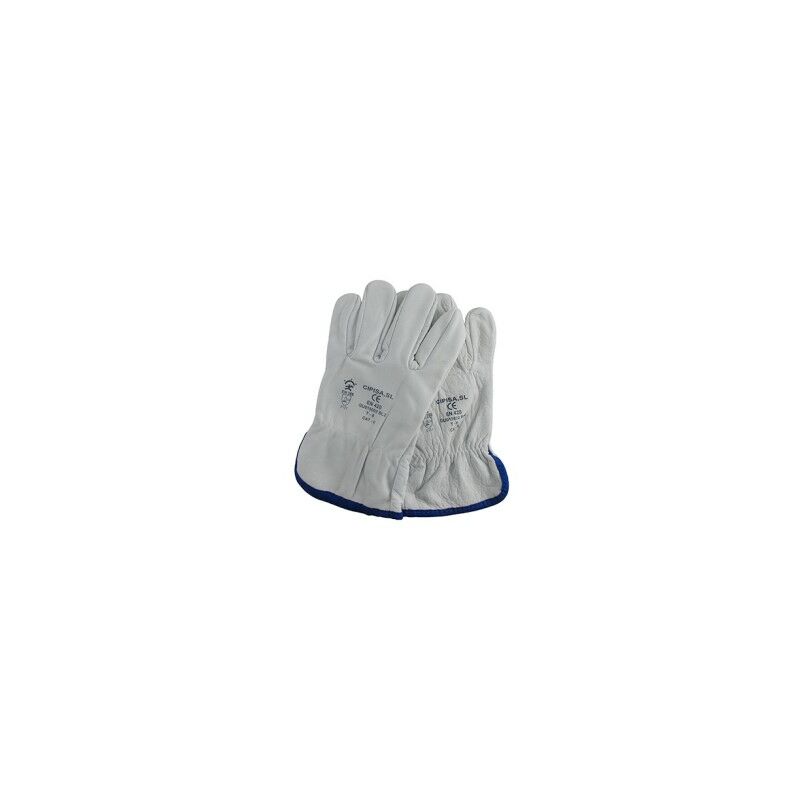 

Par guante industrial piel blanca vaca t-8