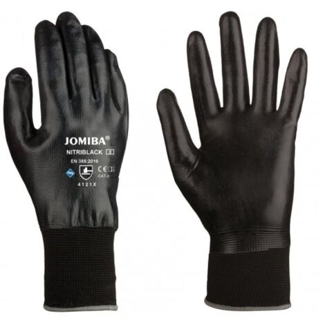 GUANTE TODO NITRILO SOPORTE NYLON NEGRO T-9 - JOMIBA