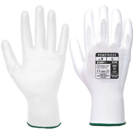 Guante Vending con Palma de PU - Protección y Destreza / Blanco / XS