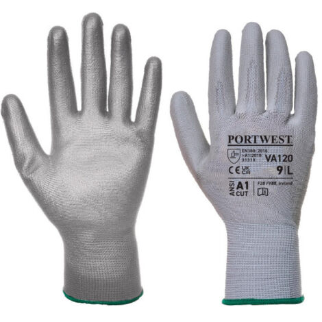 Guante Vending con Palma de PU - Protección y Destreza / Gris / S