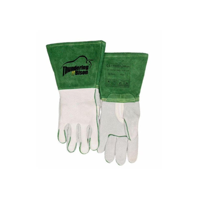 

Guante verde para soldador con mano reforzado ThunderingBison | M - Weldas