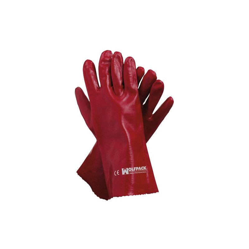 

Guantes pvc rojo 35 cm.