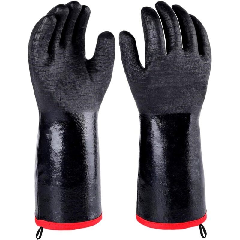 Guantes aislados resistentes al calor y al frío para barbacoa/parrilla, guantes de horno para ahumador, soporte para ollas, retardantes de llama, a