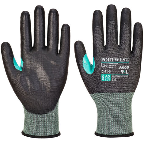 Guantes anti-corte de PU CS E18 Negro S - Talla 7