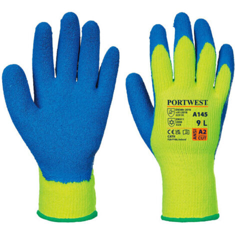 Guantes Cold Grip para trabajos con frío, galga 7 A145 XXL Amarillo / Azul marino