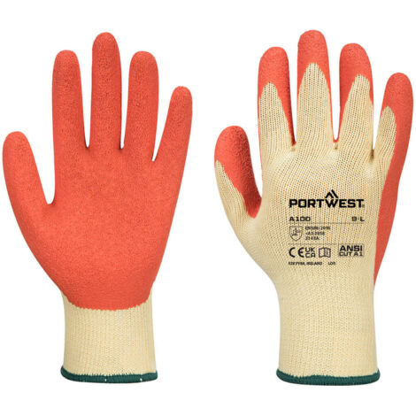 Guantes con recubrimiento de látex naranja L - Talla 9