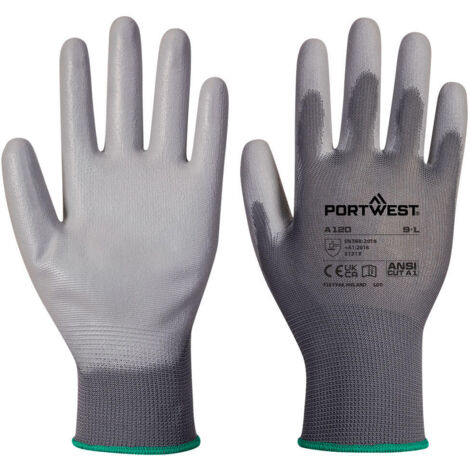 Guantes con recubrimiento de PU gris XS - Talla 6