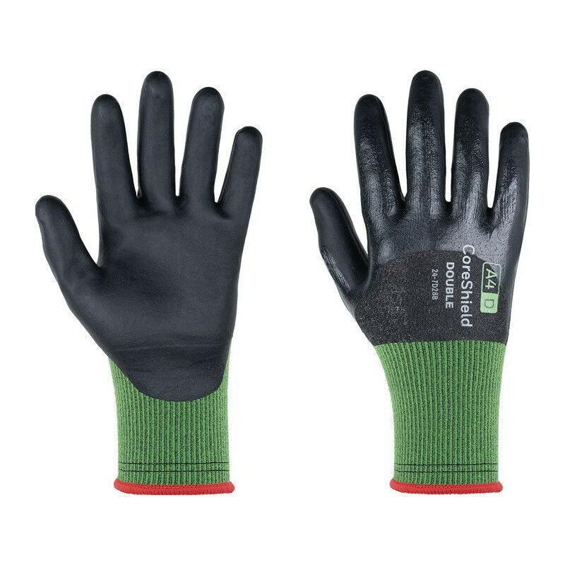 

Guantes Coreshield Double 24-7D28B resistentes a cortes Talla 9 / L negro / verde PSA II (Paquete de 10)