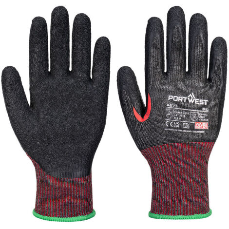 Guantes CS anti-cortes en látex J13 Negro XS - Talla 6